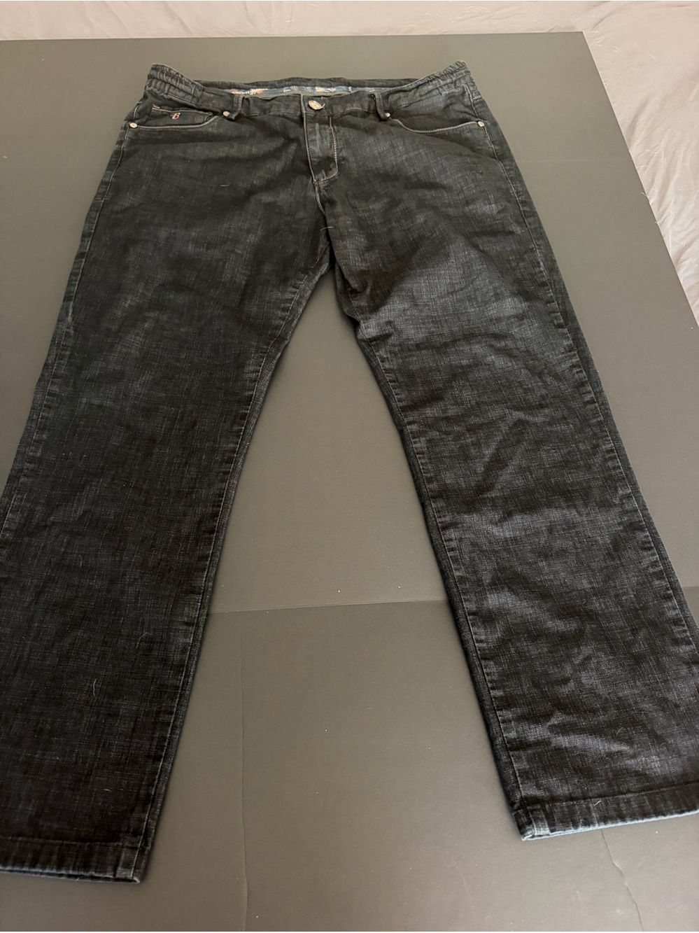 Frank Bernhard Men's Black/Blue Straight Leg Jeans Mens 36